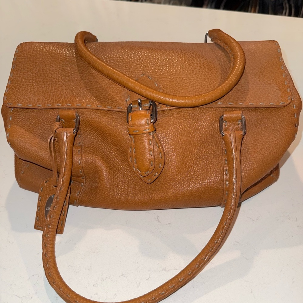 Fendi Tan Leather Shoulder Bag